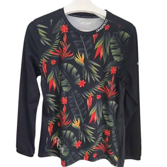 DHARCO Women's Floral tropical MTB mountain bikeJersey Long Sleeve m - Picture 3 of 16